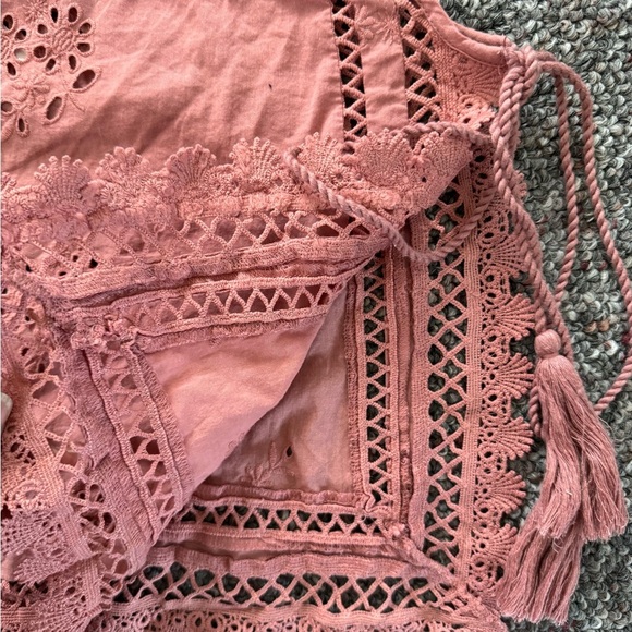 Free People Garden Party Cami Size Small Women Eyelet Blush Lace Camisole - Picture 10 of 10